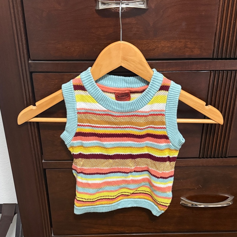 Missoni Colorful Striped Kids Tank Top Sweater